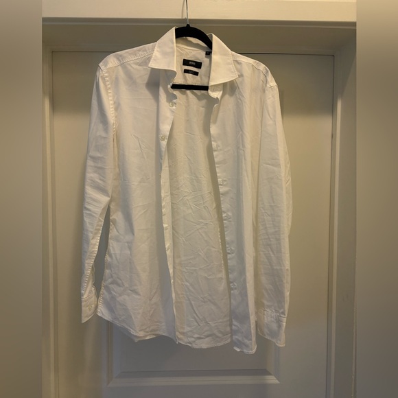Hugo Boss SLIM-FIT SHIRT IN PERFORMANCE-STRETCH STRUCTURED FABRIC size 41 16 - Picture 1 of 8